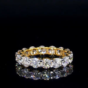 แหวนแต่งงานสีเหลืองทอง10K ประดับเพชร CVD HPHT สำหรับงานแต่งงาน - Product Image 1