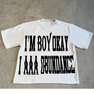 T-shirts imprimés d'écran de lavage à l'acide de grande taille pour hommes de haute qualité - Product Image 5