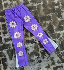 กางเกงวอร์มขาบานสำหรับผู้ชายและผู้หญิงกางเกงผ้าฝ้าย100% พิมพ์ลายแบบกำหนดเอง - Product Image 4