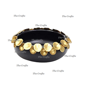 Tazón Decorativo de Aluminio en Color Negro y Dorado, Tamaño y Forma Personalizados, Tazón para Chocolates al Mejor Precio - Product Image 1