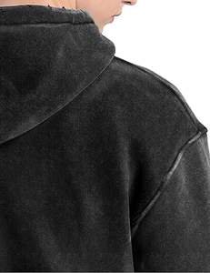 Jersey de algodón 100% personalizado para hombre Sudadera con capucha extragrande Lavado ácido pesado Logotipo de estilo vintage Manga completa Longitud sostenible - Product Image 5