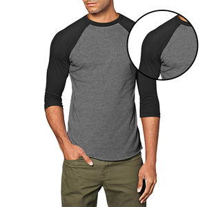 Camisetas raglán personalizadas de alta calidad para hombre 2025, material de poliéster/algodón de talla grande, el mejor diseño - Product Image 6
