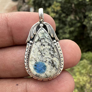 Natural K2 Jasper Pendant in 925 Sterling Silver Bohemian Style Bezel Setting Custom Handmade Gemstone Jewelry for Gift & Party - Product Image 1