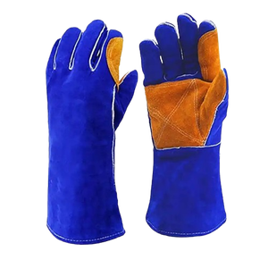 Guantes de soldadura de cuero Partido de vaca de alta resistencia de 14 pulgadas Guantes DE SEGURIDAD largos resistentes al calor para protección de manos y brazos - Product Image 2