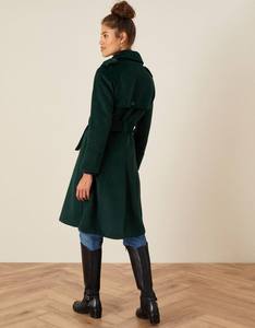 Manteau long en laine pour femme, décontracté, mode de rue, imprimé, fourrure, manches régulières, bouton, respirant, coupe ample, automne - Product Image 3