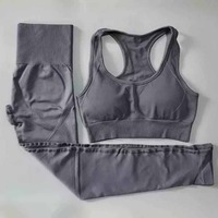 Ensemble de yoga pour femmes, respirant, uni, élastique, taille basse, longueur intégrale, 2 pièces, vêtements de sport, couleur personnalisée, Spandex/Nylon