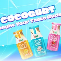 Kokosyoghurt met mango drank, PET fles 280ml, VINUT merk groothandel, yoghurtdrank, Vietnamese leverancier, drankenflessen
