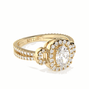 แหวนหมั้นเพชรรูปวงรีทรง2.00CT สำหรับผู้หญิงแหวนหมั้นไม่ซ้ำใคร - Product Image 4