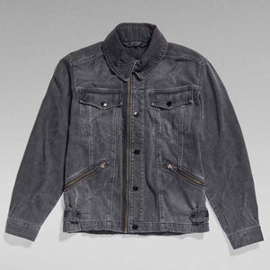 Manteau Vintage en Denim Noir Délavé J Slim Fit Rétro Streetwear Bouton Durable Léger Vêtements de Travail d'Hiver Casual Jean Survêtement - Product Image 1