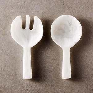 Juego de Servidores de Ensalada de Cuerno de Búfalo de Agua, Madera Natural con 2 Espátulas, Utensilios Hechos a Mano Sostenibles - Product Image 2