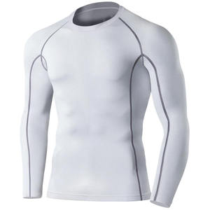 Camiseta Deportiva de Compresión de Manga Larga para Hombre, Personalizada al por Mayor, Nailon y Elastano, Diseño Sólido, para Gimnasio, Entrenamiento, Running - Product Image 4