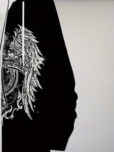 Sweat à capuche décontracté pour hommes de haute qualité personnalisé 100% coton sweat à fermeture éclair couleur contrastante épissage caractère impression poches - Product Image 5