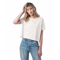 T-shirt court à manches courtes à carreaux pour femme Next Level, idéal pour le yoga et la course à pied, coupe classique, séchage rapide, respirant