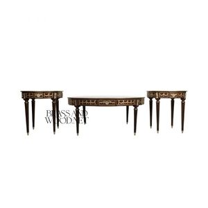 Ensemble de table basse et table d'appoint en bois rond de luxe - Product Image 2