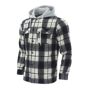 Wholesale Men's Collarless Checkered Waterproof Breathable Cordura <b>Jacket</b> | Zipper Closure | Casual Winter Outerwear - Product Image 5