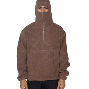 New Stylish Custom Embroidered Stonewashed Print <b>Balaclava</b> Hoodie Heavyweight Unisex 100% Cotton Winter <b>Men</b> Full Zip - Product Image 6