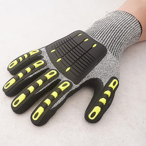 Guantes de seguridad antivibración para mecánicos, resistentes a impactos de nivel 5, resistentes a cortes y a golpes, para trabajo pesado. - Product Image 1