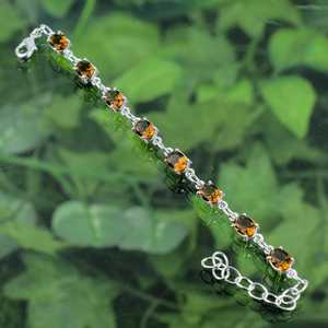 Handmade Bohemian Elegant <b>Chain</b> Bracelet Adjustable Sterling <b>Silver</b> with Smoky Quartz Gemstone <b>Fine</b> Jewelry-for Gift - Product Image 5