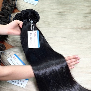 Extensiones de cabello de trama a mano directas de fábrica Cabello humano vietnamita Estilo recto dibujado doble Vendedores de cabello vietnamitas al por mayor - Product Image 2