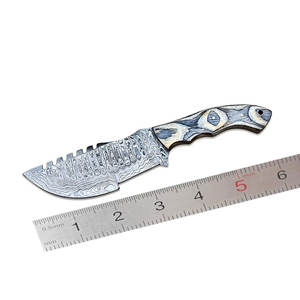 มีดแทรคเกอร์เหล็กดามัสกัส ทำมือ สำหรับกิจกรรมกลางแจ้ง แคมป์ปิ้ง บุชคราฟท์ มีดอเนกประสงค์ ฟูลแทง - Product Image 1