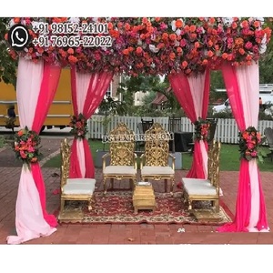 Sillas Mandap de Madera Talladas para Bodas Gujarati, Sillas Vedi para Bodas al Aire Libre, Sillas Mandap para Bodas Talladas a Mano Perfectas, Reino Unido - Product Image 1