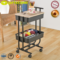 Meilleure Vente du Fabricant : Table Basse Mobile 2 Niveaux en MDF Marron, DIY, Moderne, Légère, Meuble de Rangement pour la Maison