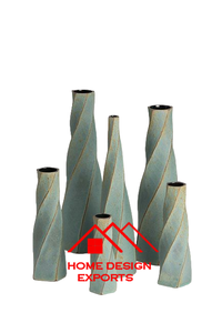 Florero Vajilla de alta calidad Florero Uso de artículos de hotel Aluminio fundido Tono dual Acabado en blanco y negro Resumen Hallow - Product Image 6