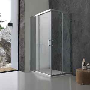 Cabine de douche rectangulaire moderne Genoa 70x120, facile à nettoyer, verre transparent 6 mm, ensemble de six pièces - Product Image 1