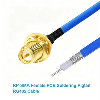 Conector Coaxial RF SMA Macho/Hembra para Soldar a Cable Semi-Rígido RG402, Conector Pigtail SMA 141 50ohm