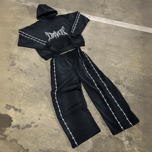 Fabricant OEM – Nouveau design de survêtement pour homme en molleton 100 % coton, entièrement orné de strass, imprimé sérigraphié, qualité supérieure, style streetwear - Product Image 2