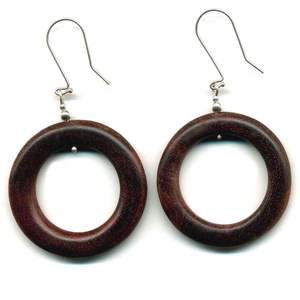 Boucles d'oreilles en bois d'inspiration africaine - Product Image 3