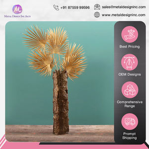 Décoration de table de qualité supérieure, style unique, couleur bronze, forme ronde d'écorce, grand vase en aluminium pour contenir des fleurs - Product Image 4