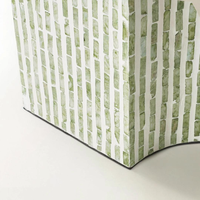 Mesa Auxiliar con Incrustaciones de Nácar, Mesa Decorativa Hecha a Mano con Incrustaciones de Concha, Mesa Auxiliar de Lujo para Sala de Estar, Muebles Artesanales