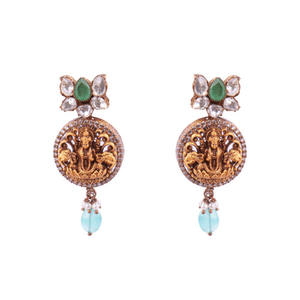 Collier de mariée en argent 925 avec diamants Nakshi et Polki, symbole divin de la protection, Gajaah, bijou héritage - Product Image 4