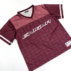 Maillot de football américain personnalisé en maille noire respirant 100 % polyester à séchage rapide à manches courtes pour adultes unisexes, nouveau modèle imprimé - Product Image 2