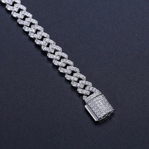 Belle Moissanite Diamants Bracelet Hip Hop Rock Solide 925 Bracelet En Argent Sterling Pour Les Femmes Cadeau Pour Elle Bijoux Personnalisés - Product Image 4