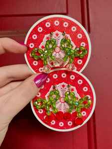 Boho Turquoise <b>Bead</b> Earrings with Cascading <b>Fringe</b> Unique Andy Jewelry Design Gift for Beading Supplies - Product Image 5