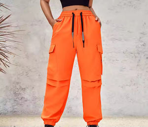 กางเกงคาร์โก้ทรงหลวมของผู้หญิงกางเกงทรงหลวมเอวสูงออกแบบโลโก้ได้ตามต้องการ - Product Image 5