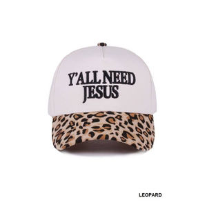 Gorra Deportiva de Dos Tonos Y'all Need Jesus, Gorra de Lona de Algodón - Product Image 1