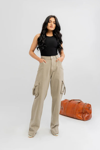 Pantalons en jean haute performance, respirants, décontractés, pour femmes, coupe ample, pantalons cargo, 2025, service OEM, prix bas, OEM - Product Image 6