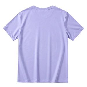 T-shirt personnalisé pour femme à col montant et manches courtes, 100 % coton, tissu éponge tricoté écologique, respirant, vente en gros ODM - Product Image 2