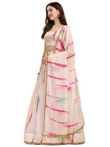 Ropa de novia de seda flameada moderna para mujer, vestidos Lehnga, Marrón aturdido/Mehroon/rojo, Color personalizable, lentejuelas, volantes bordados - Product Image 5