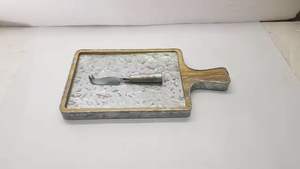 Tabla de carne de madera de acacia con asa para vajilla de cocina-Tabla de cortar de madera para uso en la cocina - Product Image 2