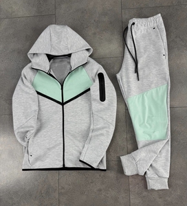 Men's Casual <b>Gym</b> Sportswear Set <b>Black</b> Hooded Zipper <b>Jacket</b> Jogger Pants for Fitness & Running Breathable & Logo Printed Design - Product Image 4
