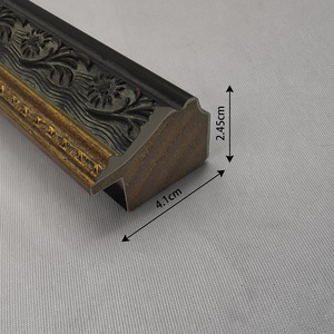 Cornice PS cornice in plastica nera con motivo floreale oro per Home Office cornice adatta per quadri <span class=keywords><strong>foto</strong></span> soggiorno camera da letto - Product Image 3