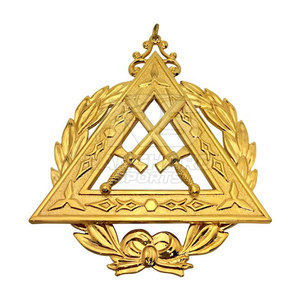 Ensemble de collier et de bijoux d'officier maçonnique, accessoires de cérémonie maçonnique, ensemble de collier et de bijoux maçonnique - Product Image 6