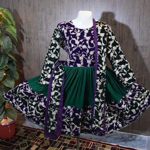 Robe afghane traditionnelle tribale artisanale Kuchi ethnique pour femmes, taille longue, multicolores, pour la culture pachtoune W/S 609 - Product Image 2