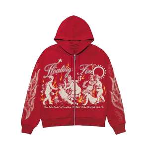 Sudadera con Capucha Extra Grande con Estampado Personalizado de Estilo Urbano, Informal, 100% Algodón, Tejido de Felpa, Hombros Caídos, Unisex - Product Image 5