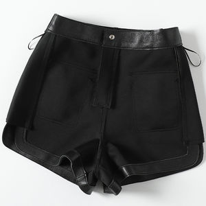 Loose Fit Elastic Waist Wholesale <b>Women</b> Leather <b>Shorts</b> Customized Plus Size <b>Women</b> Leather <b>Shorts</b> for Casual Use - Product Image 3