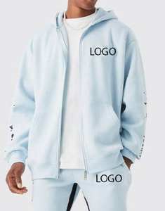 Conjunto Deportivo Unisex con Logotipo Personalizado, 100% Algodón Grueso, Nuevo Diseño, Sudadera con Cuello Redondo y Pantalones Cargo para Invierno, Ropa Estampada - Product Image 4